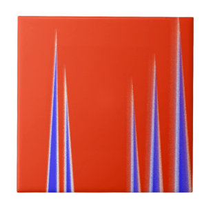 Carreau Art Abstrait Rouge Bleu Blanc Minimalisme