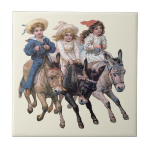 Carreau Art antique de cheval de poney pour enfants
