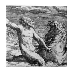 Carreau Art antique poseidon imaginaire