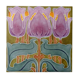 Carreau art beau tulipe rose tulipes tuiles