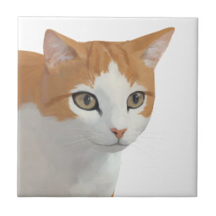 Carreau Art de chat roux adorable