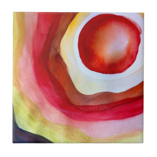 Carreau Art de coucher de soleil à l'aquarelle soleil
