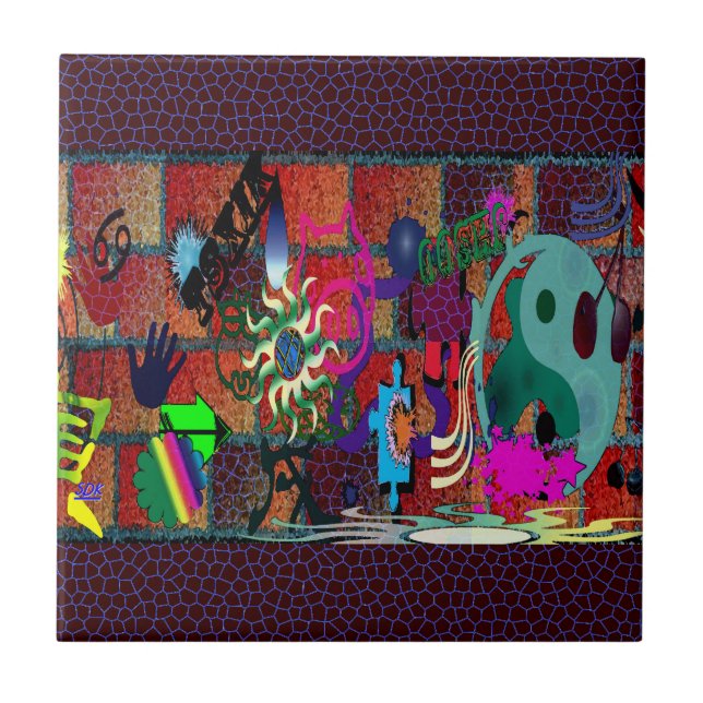 Carreau art de graffiti de couleur d'U-sélection sur le (Devant)