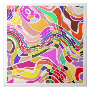 Carreau Art de la ligne rétro Super  Tuile céramique perso