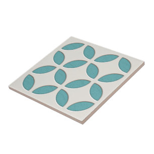 Carreau Art de la mosaïque bleue turquoise de l'océan blan