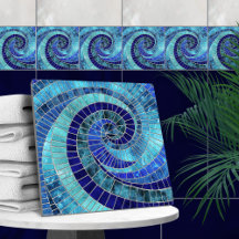 Art de la mosaïque de la vague océanique