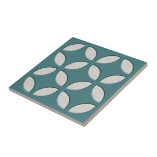Carreau Art de la mosaïque ethnique bleu foncé blanc blanc