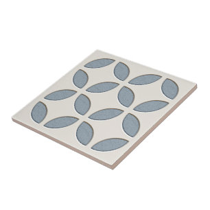 Carreau Art de la mosaïque ethnique bleu gris ardoise blan