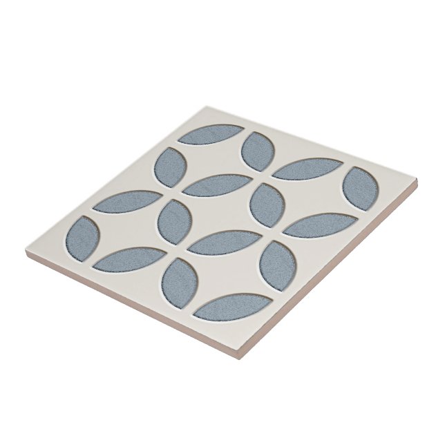 Carreau Art de la mosaïque ethnique bleu gris ardoise blan (Côté)