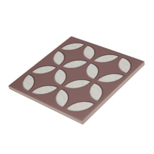 Carreau Art De La Mosaïque Ethnique Brown Noire Hors Blanc