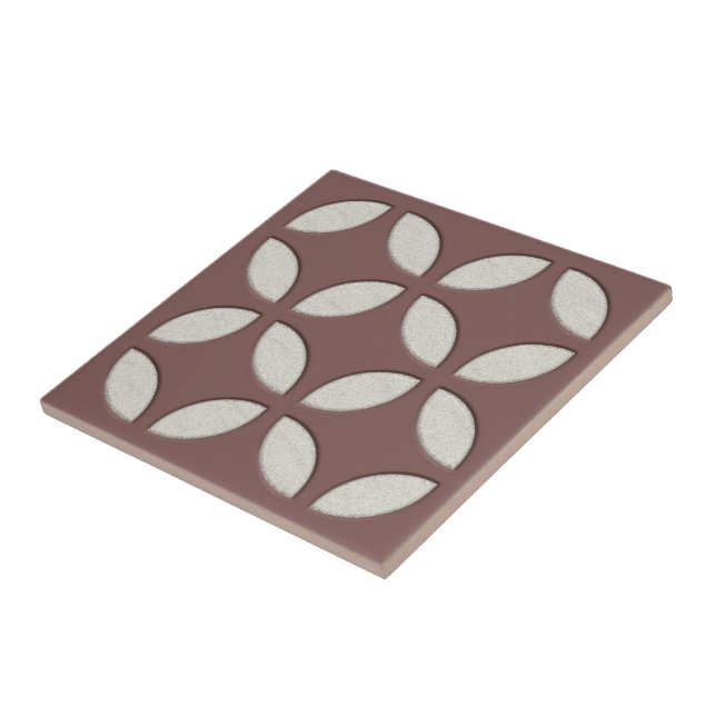 Carreau Art De La Mosaïque Ethnique Brown Noire Hors Blanc (Côté)