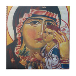 Carreau Art de Marie Mère et Jésus