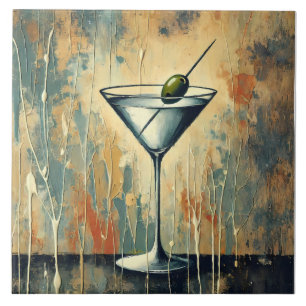 Carreau Art de Martini en techniques mixtes du milieu du s
