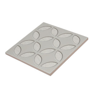 Carreau Art de mosaïque ethnique gris-ivoire blanc