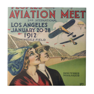Carreau Art de voyage Rétro 1912 Los Angeles Air Show