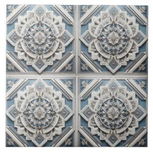 Carreau Art Déco 4 lignes carrés Toutes les nuances gris b