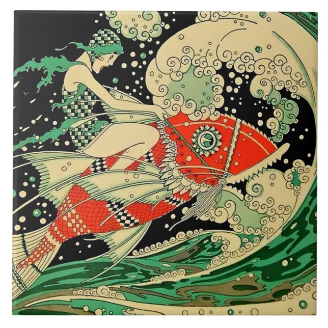 Carreau Art Déco "Eau" De José Carlos (Devant)