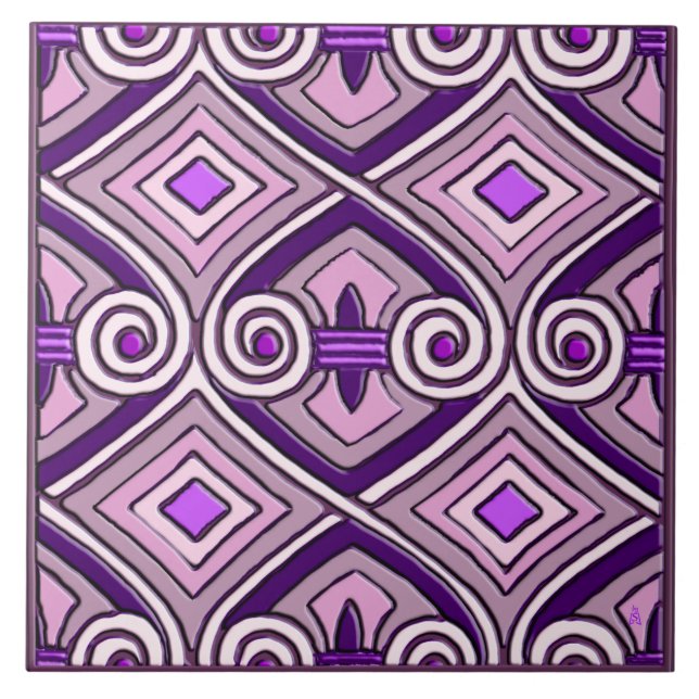 Carreau Art Déco fait Perse #9 (Carrelage en céramique) (Devant)