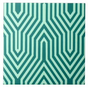 Carreau Art déco géométrique - turquoise et aqua