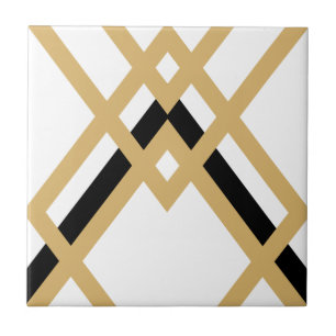 Carreau Art Déco Gold Noir sans parfum blanc géométriqu