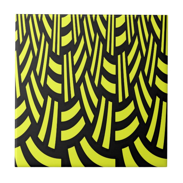 Carreau Art Déco jaune et noir (Devant)