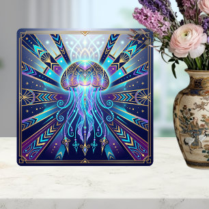 Carreau Art Déco Méduse Céleste Lumière des Profondeurs Cé