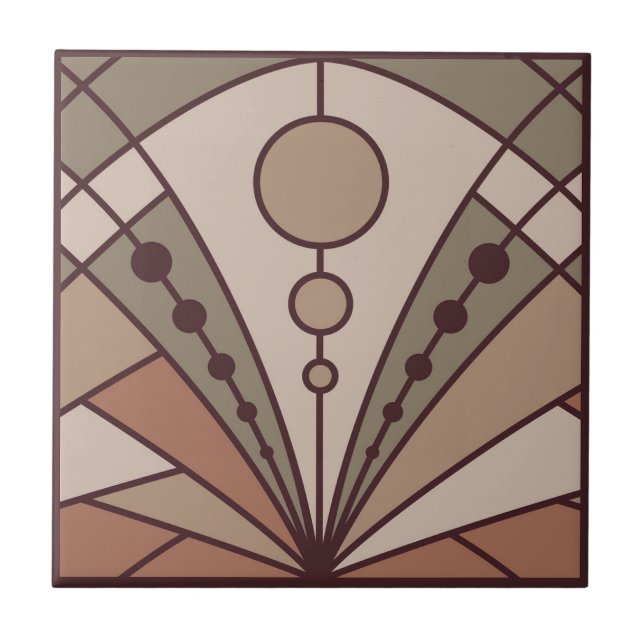 Carreau Art Déco (tons naturels en terre cuite) (Devant)