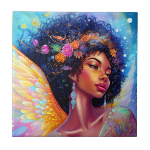 Carreau Art d'Imaginaire de la dame Ange d'Afrique américa