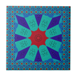 Carreau Art Égyptien Ancien : Un Mandala Vibrant.