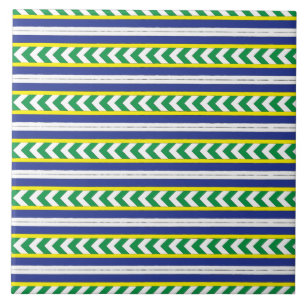 Carreau Art folklorique letton vert et bleu letton
