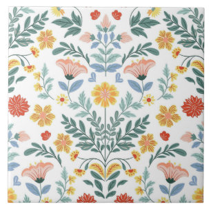 Carreau Art folklorique motif traditionnel scandinave