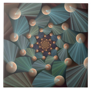 Carreau Art Fractal Abstrait Avec Profondeur Bleu Brown Ar