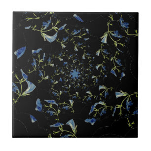 Carreau Art fractal bleu et noir Sage