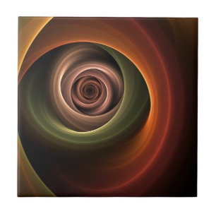 Carreau Art fractal moderne couleurs chaudes abstrait en s