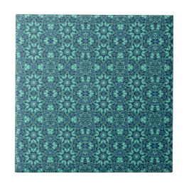 Carreau Art géométrique bleu vert turquoise