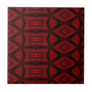 Carreau Art Géométrique moderne Motif Rouge Fête Noir