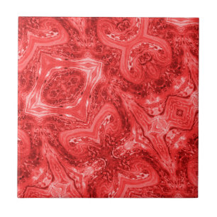 Carreau Art moderne abstrait rouge écarlate