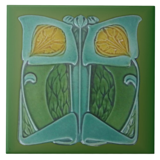 Carreau Art nouveau c 1900 Tuile Repro Cleveland Majolica (Devant)