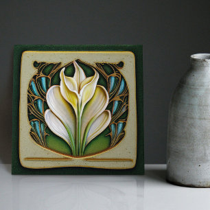 Carreau Art Nouveau Calla Lily symétrique Mur Floral Art N