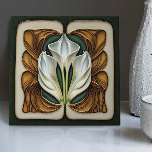 Carreau Art Nouveau Calla Lily symétrique Mur Floral Art N
