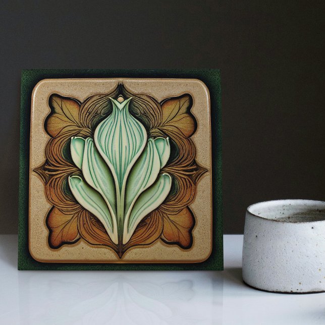 Carreau Art Nouveau Calla Lily symétrique Mur Floral Art N (Créateur téléchargé)