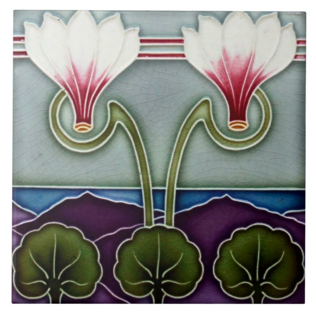 Carreau Art nouveau ceramic tile (Devant)