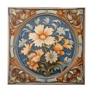 Carreau Art Nouveau céramique du XVIIIe siècle
