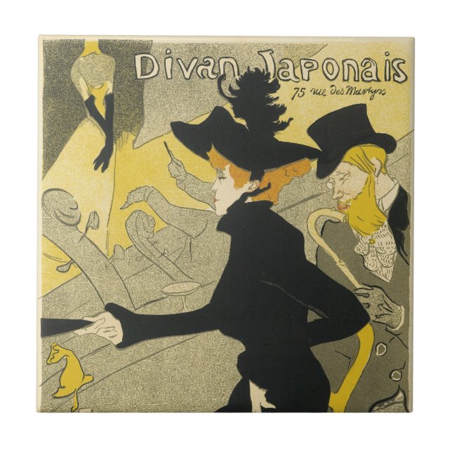 Carreau Art Nouveau, Divan Japonais par Toulouse Lautrec (Devant)