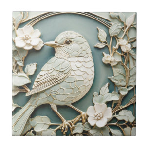 Carreau Art Nouveau Faux relief gauche face à la Monnaie d