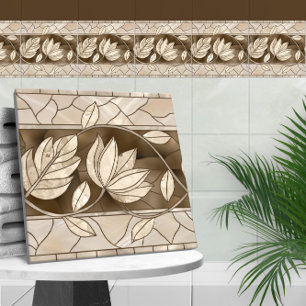 Carreau Art Nouveau Ornement frontalier floral