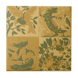 Carreau Art Nouveau Rétro Animalier Esthétique de la Natur