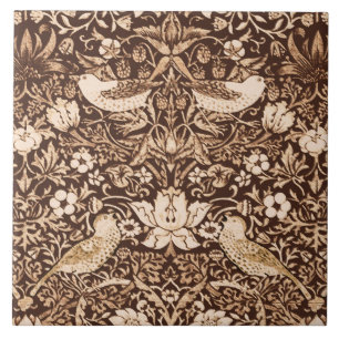Carreau Art Nouveau Tapisserie d'oiseaux et de fleurs, Bro