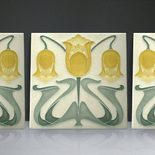 Carreau Art Nouveau Tulipes Jaunes Maison Décor Mur