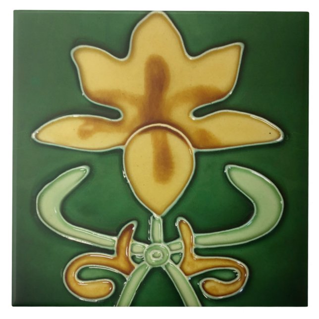 Carreau Art Noveau Ceramic wall Fireplace tile (Devant)